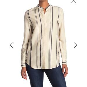 NWT Equipment Cherine Striped Collarless Shirt Size XS
